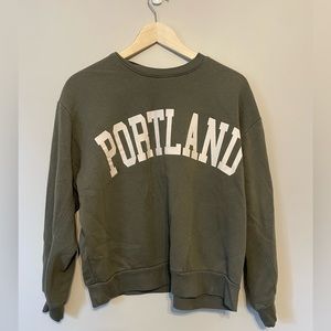 Portland Olive Green Crew Neck Sweatshirt